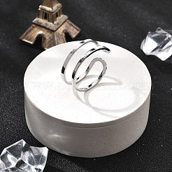 304 Stainless Steel Hollow Cuff Rings for Women&nbsp;RJEW-S395-01P