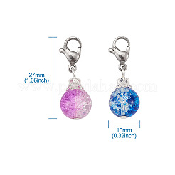 Baking Paint Crackle Glass Pendants&nbsp;HJEW-TA0001-03P