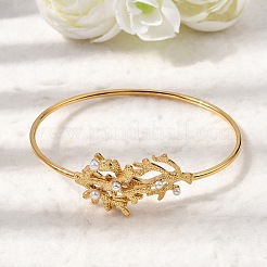 304 Stainless Steel Imitation Pearl Cuff Bangles&nbsp;BJEW-Z166-06G
