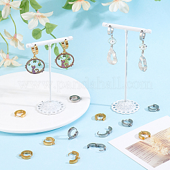 16Pcs 2 Colors 304 Stainless Steel Huggie Hoop Earrings Findings&nbsp;STAS-BBC0009-68C