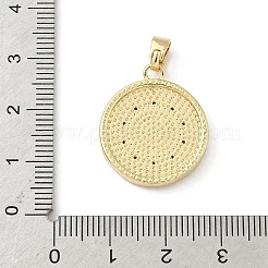 Brass Micro Pave Clear Cubic Zirconia Pendants&nbsp;KK-F905-22G-02