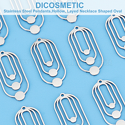 10Pcs 201 Stainless Steel Pendants&nbsp;STAS-DC0007-03