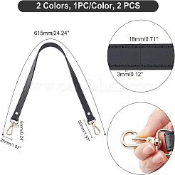 2Pcs 2 Colors PU Leather Bag Handles&nbsp;DIY-FH0003-05