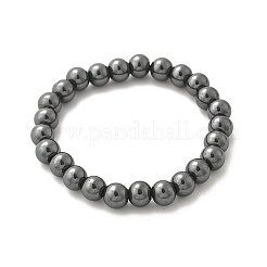 Non-magnetic Hematite Beaded Ball Stretch Bracelets&nbsp;BJEW-M066-B-02