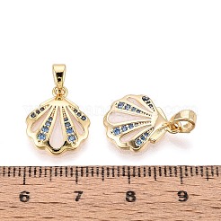 Brass Micro Pave Cubic Zirconia and Enamel Pendants&nbsp;KK-T072-35G