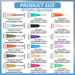 144Pcs 18 Styles PP Plastic Needles&nbsp;FIND-BC0014-20