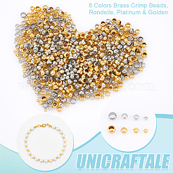 800Pcs 8 Colors Brass Crimp Beads&nbsp;FIND-UN0004-36