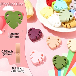 18Pcs 18 Colors Monstera Leaf Food Grade Eco-Friendly Silicone Beads&nbsp;SIL-CJ0002-76