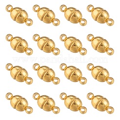Round Brass Magnetic Clasps with Loops&nbsp;KK-D331-G-NF