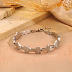 304 Stainless Steel Geometric Rhombus Link Chain Bracelets for Women&nbsp;WG21875-01