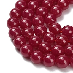 Lab Grown Red Corundum Beads Strands&nbsp;G-L634-B03-8mm