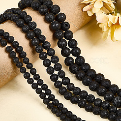 5 Strands Natural Lava Rock Round Beads Strands&nbsp;G-LT0001-02A-02