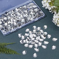 250Pcs Flat Back Imitation Taiwan Faceted Teardrop Acrylic Rhinestone Cabochons&nbsp;GACR-FG0001-06