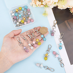20Pcs 5 Colors Angel Polymer Clay Rhinestone Pendant Decorations&nbsp;HJEW-HY00159