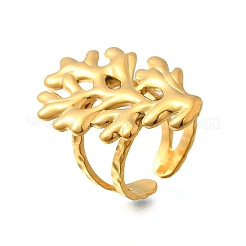 304 Stainless Steel Open Cuff Ring for Women&nbsp;RJEW-A053-06G-01
