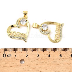 Mother's Day Brass Micro Pave Cubic Zirconia Pendants&nbsp;KK-M324-02K-G