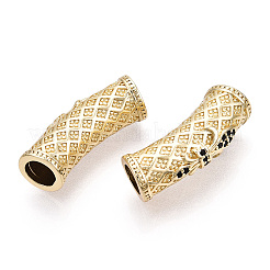 Brass Micro Pave Cubic Zirconia Tube Beads&nbsp;ZIRC-T004-60G