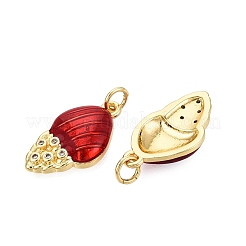 Brass Micro Pave Clear Cubic Zirconia Pendants&nbsp;KK-Q077-07G-01