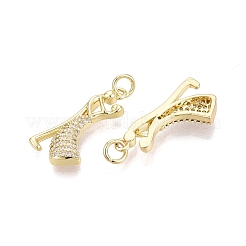 Valentine's Day Brass Micro Pave Clear Cubic Zirconia Pendants&nbsp;KK-Q072-11G