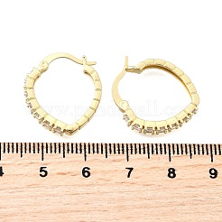 Oval Brass Micro Pave Clear Cubic Zirconia Hoop Earrings&nbsp;EJEW-Z121-02G