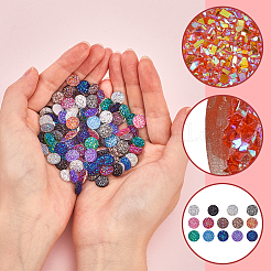 140Pcs 14 Colors Druzy Resin Decoden Cabochons&nbsp;RESI-SC0005-55