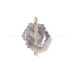 5Pcs 5 Colors Electroplate Glass Connector Charms&nbsp;PALLOY-JF04337-01