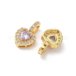Brass Micro Pave Cubic Zirconia Pendants&nbsp;KK-Z139-05G