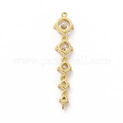 Rack Plating Brass Pave Cubic Zirconia Connector Charms&nbsp;KK-G458-02