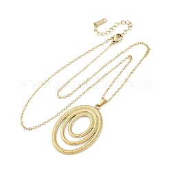 Triple Oval 304 Stainless Steel Pendant Necklaces&nbsp;NJEW-M096-31G