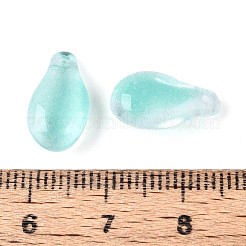 Transparent Glass Teardrop Charms&nbsp;GLAA-T030-03D