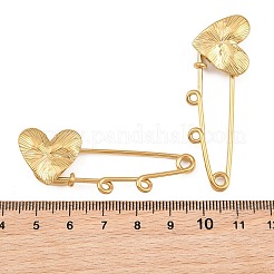 Radiant Heart 304 Stainless Steel Safety Pins Brooch Findings&nbsp;SA-CBA098D-15C-G02