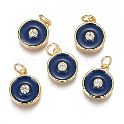 Brass Micro Pave Clear Cubic Zirconia Charms&nbsp;ZIRC-B002-32G