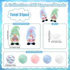 51Pcs Silicone Beads&nbsp;SIL-YW0003-62