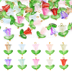 10Pcs Glass Pendants&nbsp;PALLOY-YW00040-01