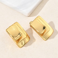 Layered Irregular Rectangle 304 Stainless Steel Stud Earrings for Women&nbsp;EJEW-K333-16G