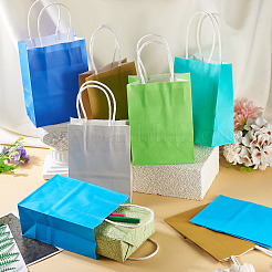 12Pcs 6 Colors Pure Color Kraft Paper Bags&nbsp;AJEW-TA0002-64B