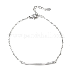 Brass Micro Pave Clear Cubic Zirconia Link Bracelets&nbsp;BJEW-E114-01B-P