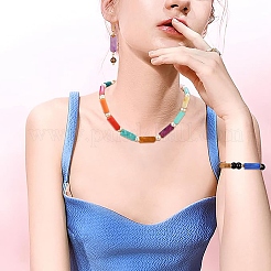 30Pcs 3 Colors Column Imitation Gemstone Acrylic Beads&nbsp;OACR-YW0002-52A