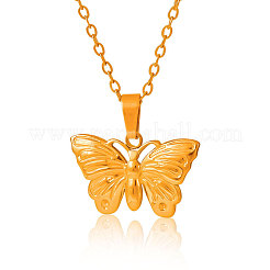 304 Stainless Steel Butterfly Pendant Necklaces for Women&nbsp;IP3230-2
