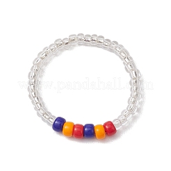 5Pcs Glass Seed Beads Stretch Rings for Women&nbsp;RJEW-JR00734