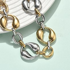 304 Stainless Steel Irregular Oval Link Chain Bracelets for Women&nbsp;BJEW-D456-05GP-01