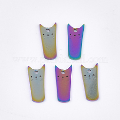 Ion Plating(IP) 201 Stainless Steel Kitten Pendants&nbsp;STAS-Q201-JN216