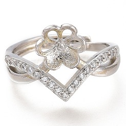 Adjustable Brass Finger Cup Peg Ring Settings&nbsp;ZIRC-I049-03P