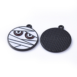 Gunmetal Plated Alloy Enamel Pendants&nbsp;ENAM-D040-D01-B