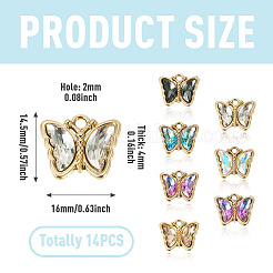 14Pcs Alloy Glass Pendants&nbsp;FIND-TADJ0001-08