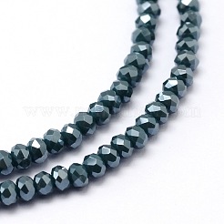 Faceted Rondelle Full Rainbow Plated Electroplate Glass Beads Strands&nbsp;EGLA-M004-2mm-A05