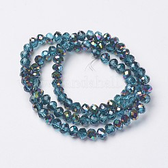 Electroplate Transparent Glass Beads Strands&nbsp;EGLA-A034-T3mm-Q12