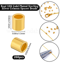 200Pcs 925 Sterling Silver Column Spacer Beads&nbsp;STER-BBC0007-82