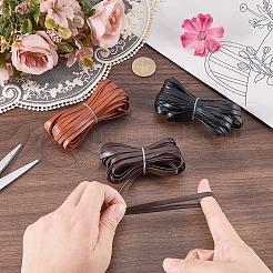 3Pcs 3 Colors Flat PU Leather Cord&nbsp;OCOR-CL0001-15A