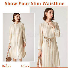 2Pcs 2 Colors Wax Cord Knitted Rhombus Chain Belt with Wood Beaded&nbsp;AJEW-GA0006-24